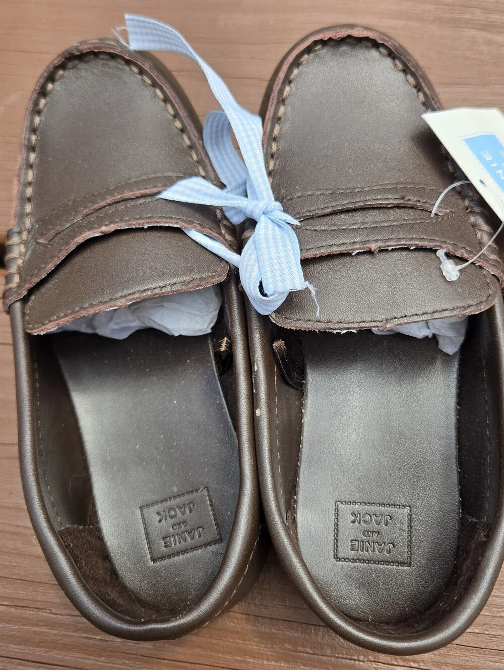 Janie And Jack Penny Loafers Brown Leather Size 11